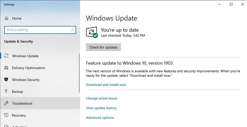 feature update windows10 version 1903